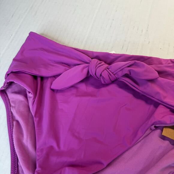 Amavi High Waist Tie Front Bikini Bottom Purple NWT Size Small - Picture 7 of 7